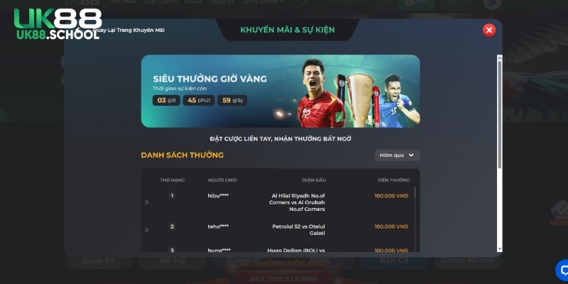 Nội dung chi tiết chương trình UK88 tặng 100K